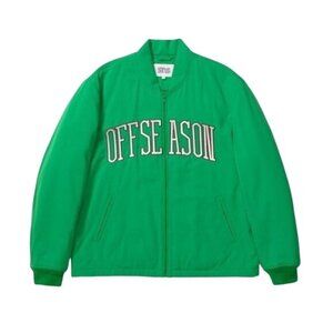 SNS SEASONALS Nylon Varsity Jacket in Green